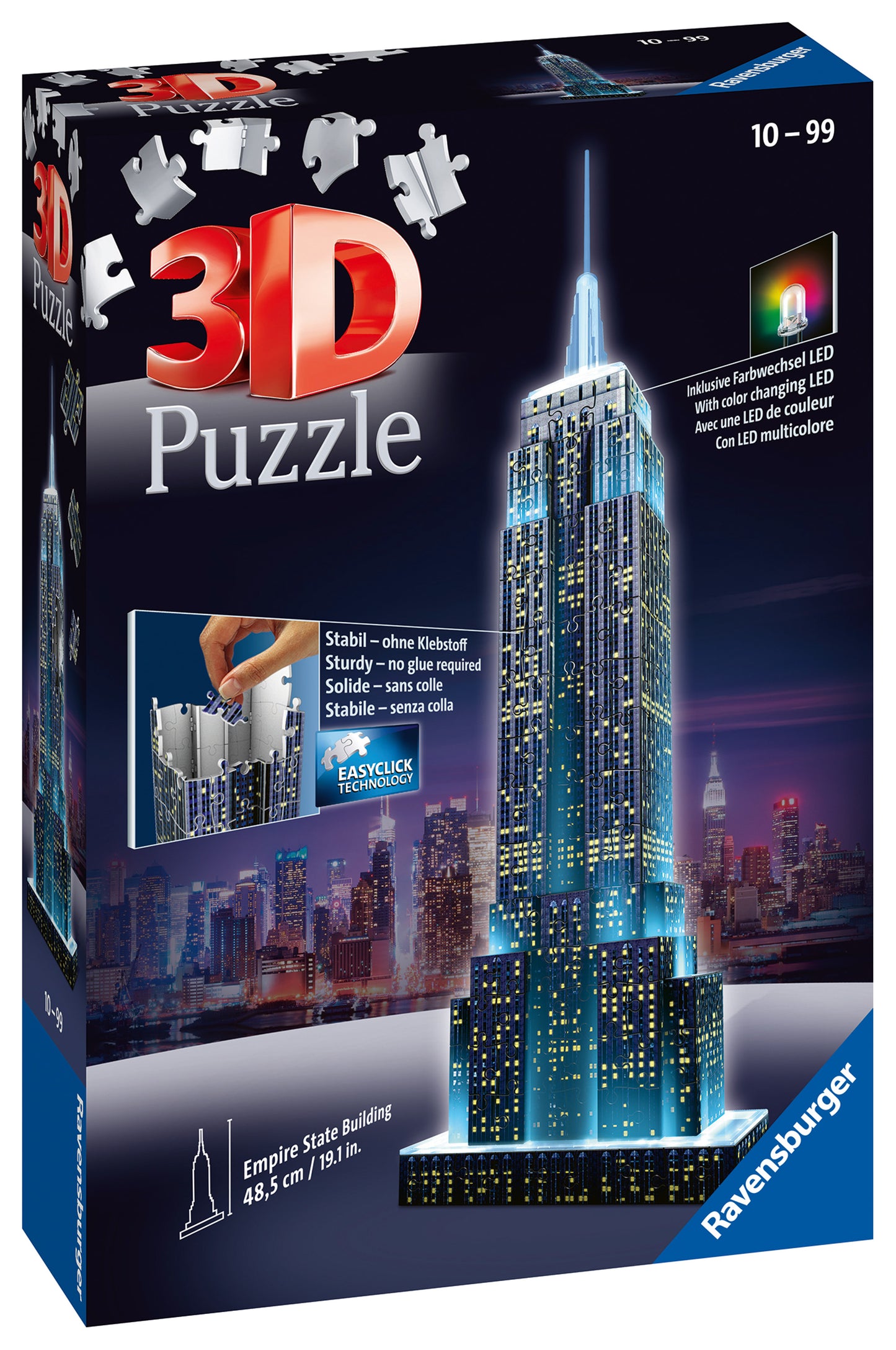 Ravensburger Empire State Building Night Edition 3D Puzzle, 216pcs Jigsaw Puzzle