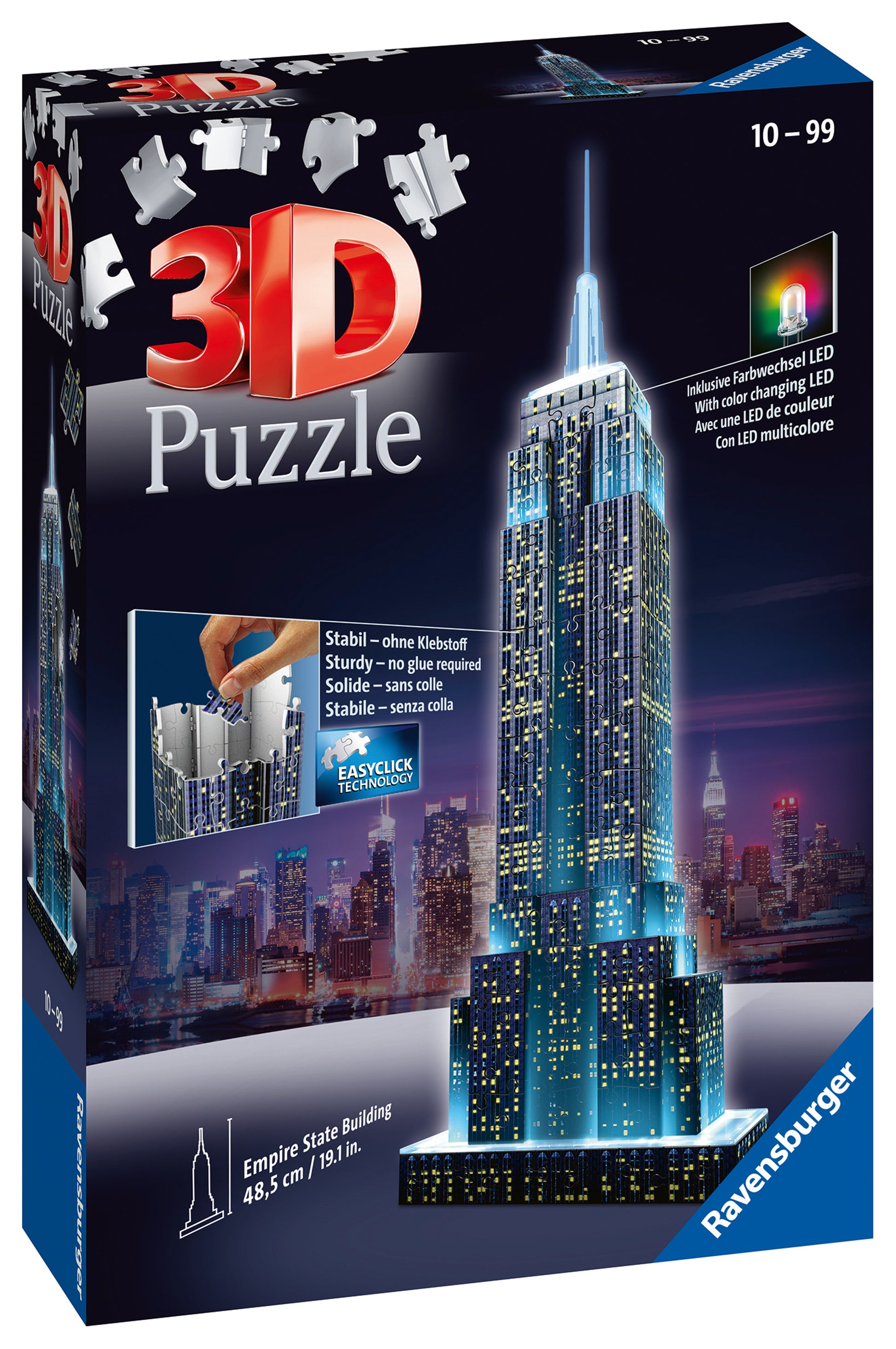 Ravensburger Empire State Building Night Edition 3D Puzzle, 216pcs Jigsaw Puzzle