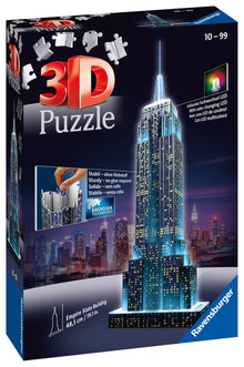 Ravensburger Empire State Building Night Edition 3D Puzzle, 216pcs Jigsaw Puzzle