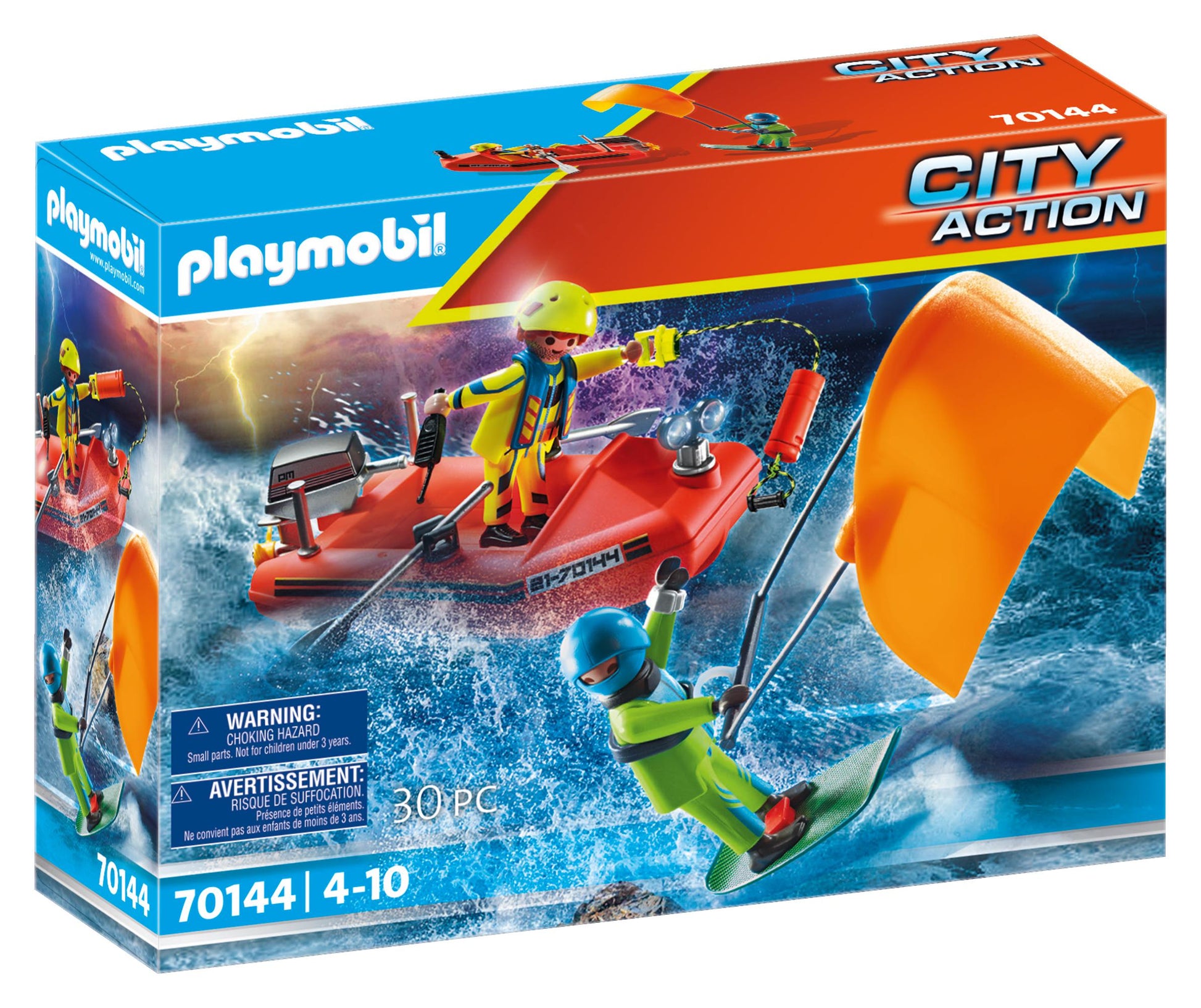 Playmobil 70144 City Action Sea Rescue Kitesurfer Rescue with Speedboat