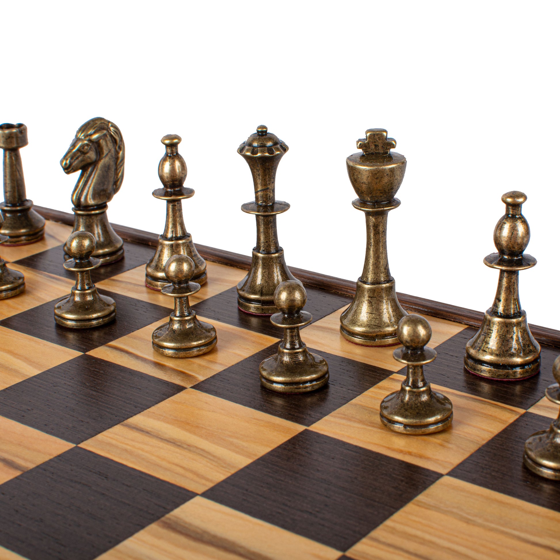 Manopoulos Wood & Metal Chess Set