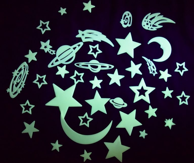 Playlearn UV Glow in Dark -Moon, Planets and Stars