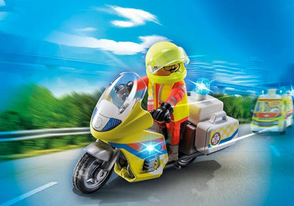 Playmobil 71205 City Life Emergency Motorcycle With Flashing Lights