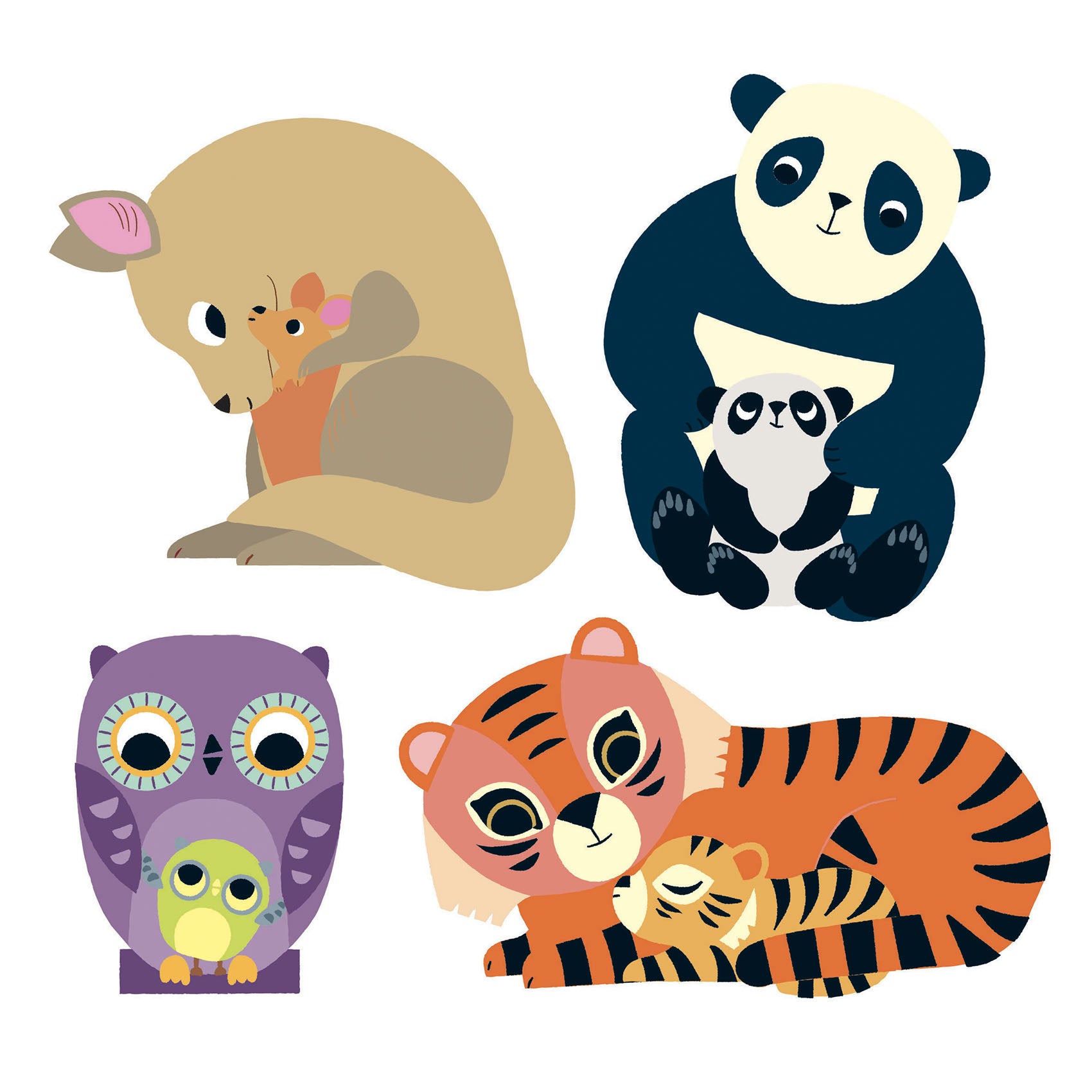 Djeco Big Coloured Stickers Mums And Babies