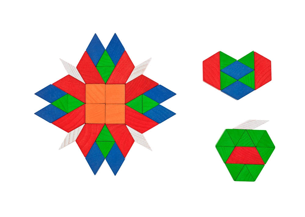 EDX Education Fun Play Wooden Pattern Blocks