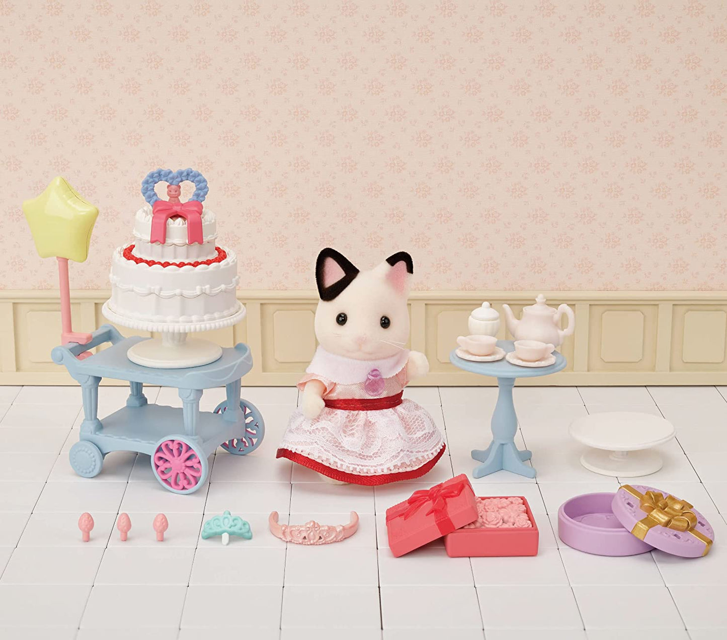 Sylvanian Families Party Time Playset -Tuxedo Cat Girl-