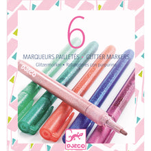 Djeco 6 Glitter Markers - Sweet