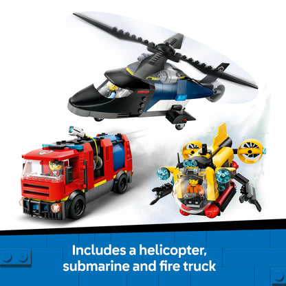Lego City Great Vehicles 60462 Helicopter, Fire Truck & Submarine Remix