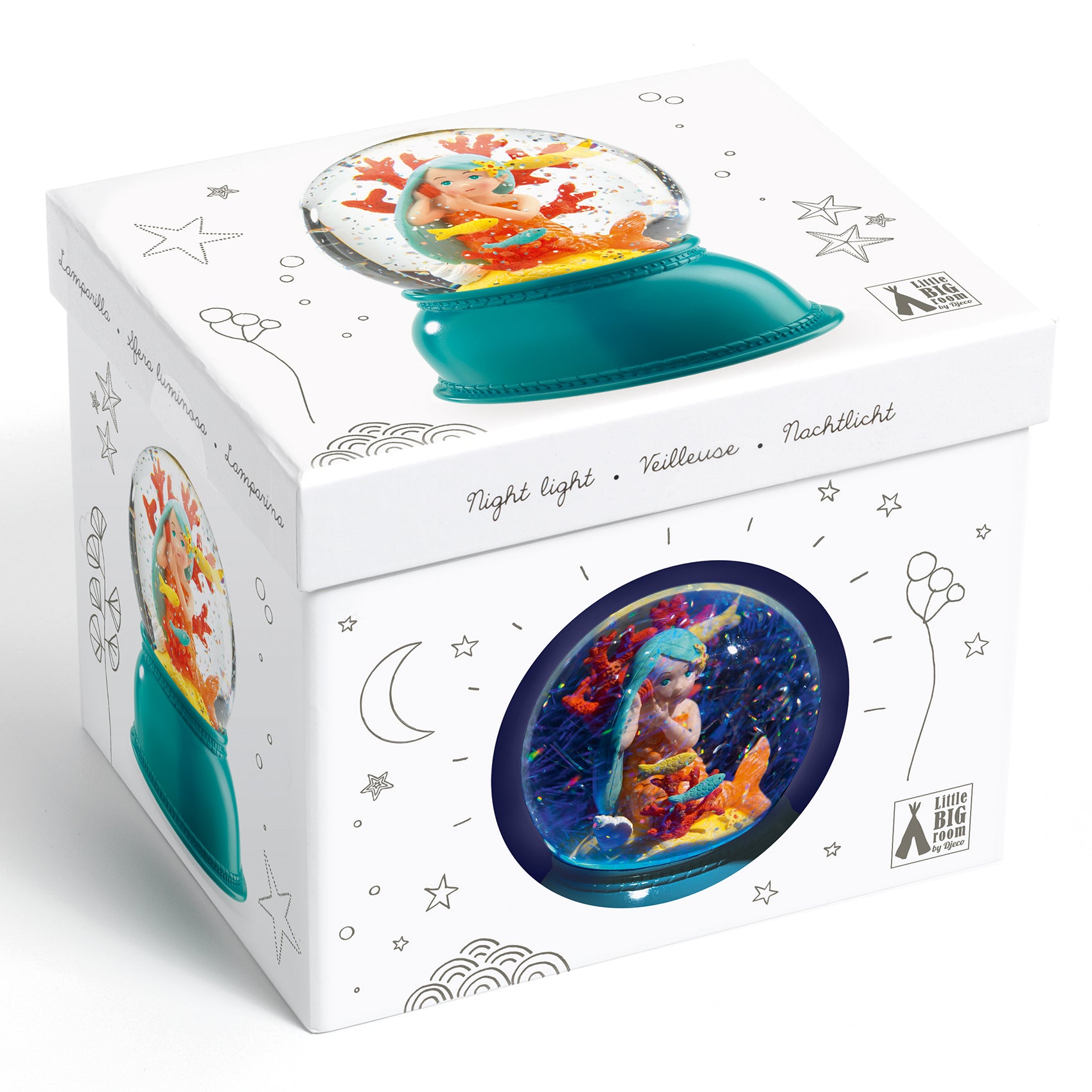 Djeco Mermaid Snow Ball Night Lights