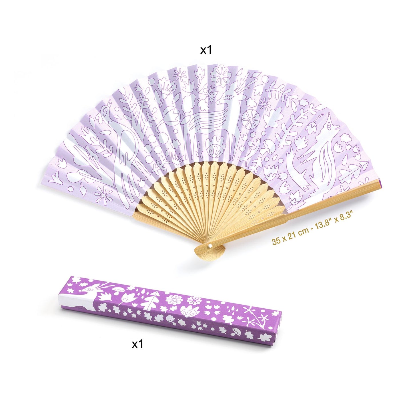 Djeco DIY Fan and Case Woodland Beauty Color-In