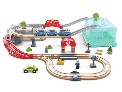 Hape City Train Bucket Set (48 pieces)