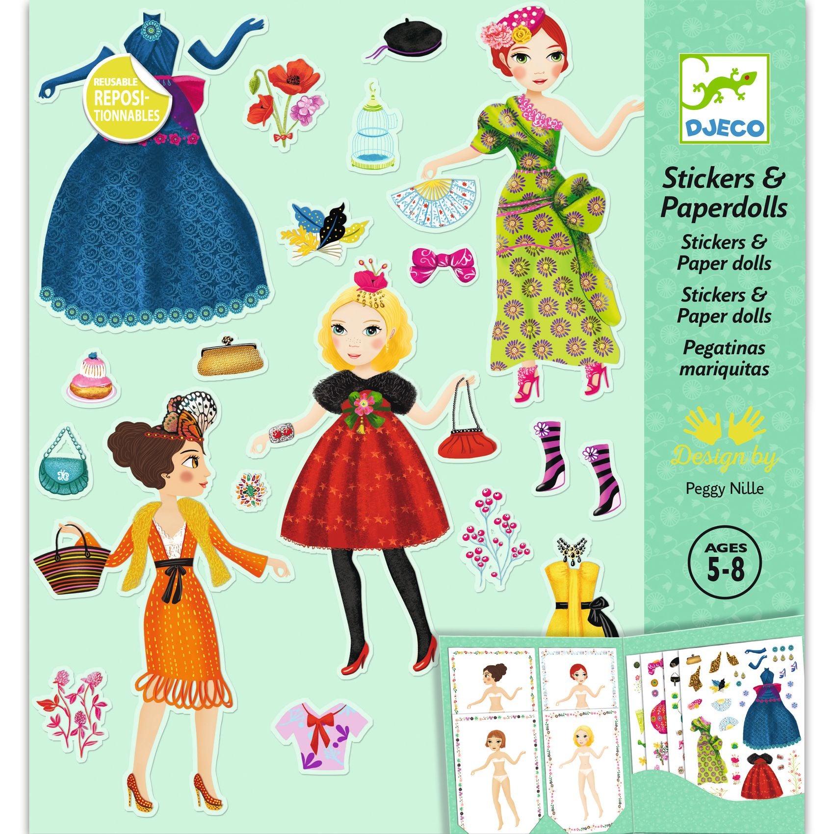 Djeco Massive Fashion Reuseable Stickers & Paperdolls