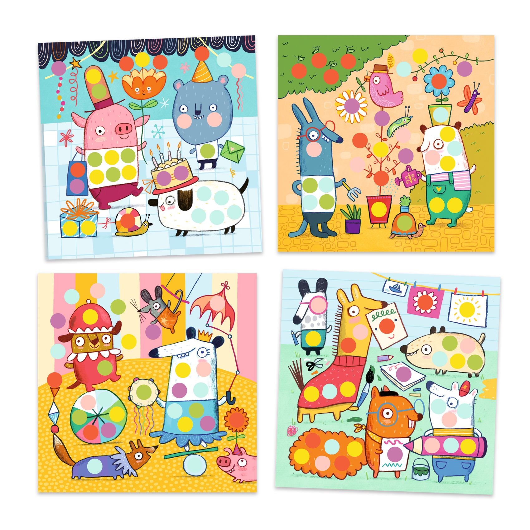 Djeco With Coloured Dots Create With Stickers (F)
