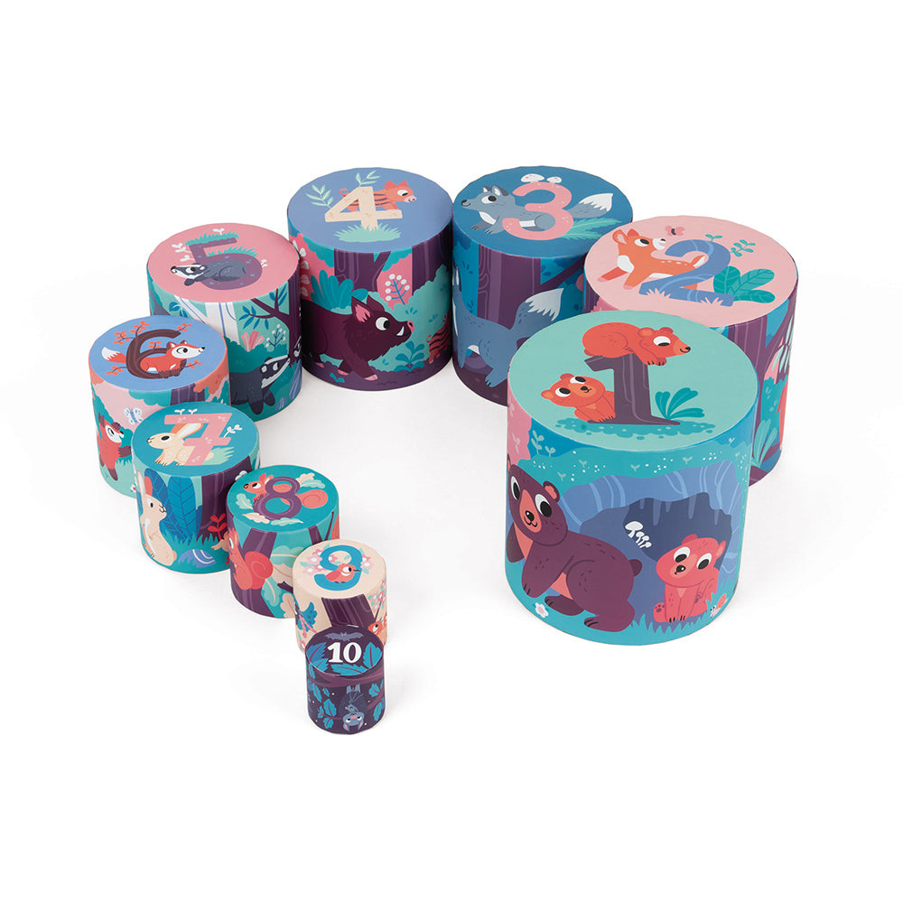 Janod Forest Animal Round Stacking Pyramid