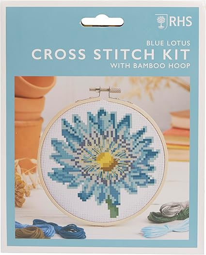 RHS Cross Stitch Kit-Blue Lotus