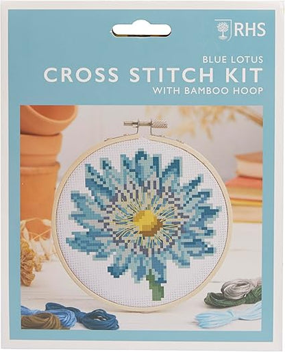 RHS Cross Stitch Kit-Blue Lotus