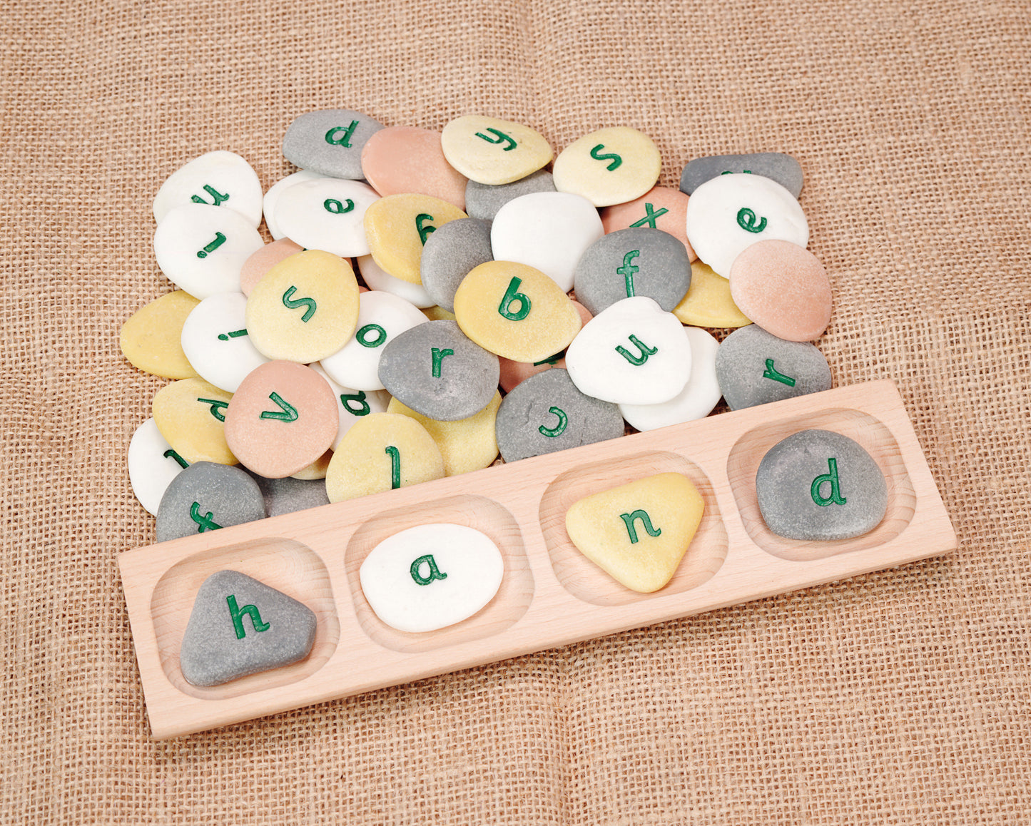 Yellow Door 4-Pebble Word-building Tray