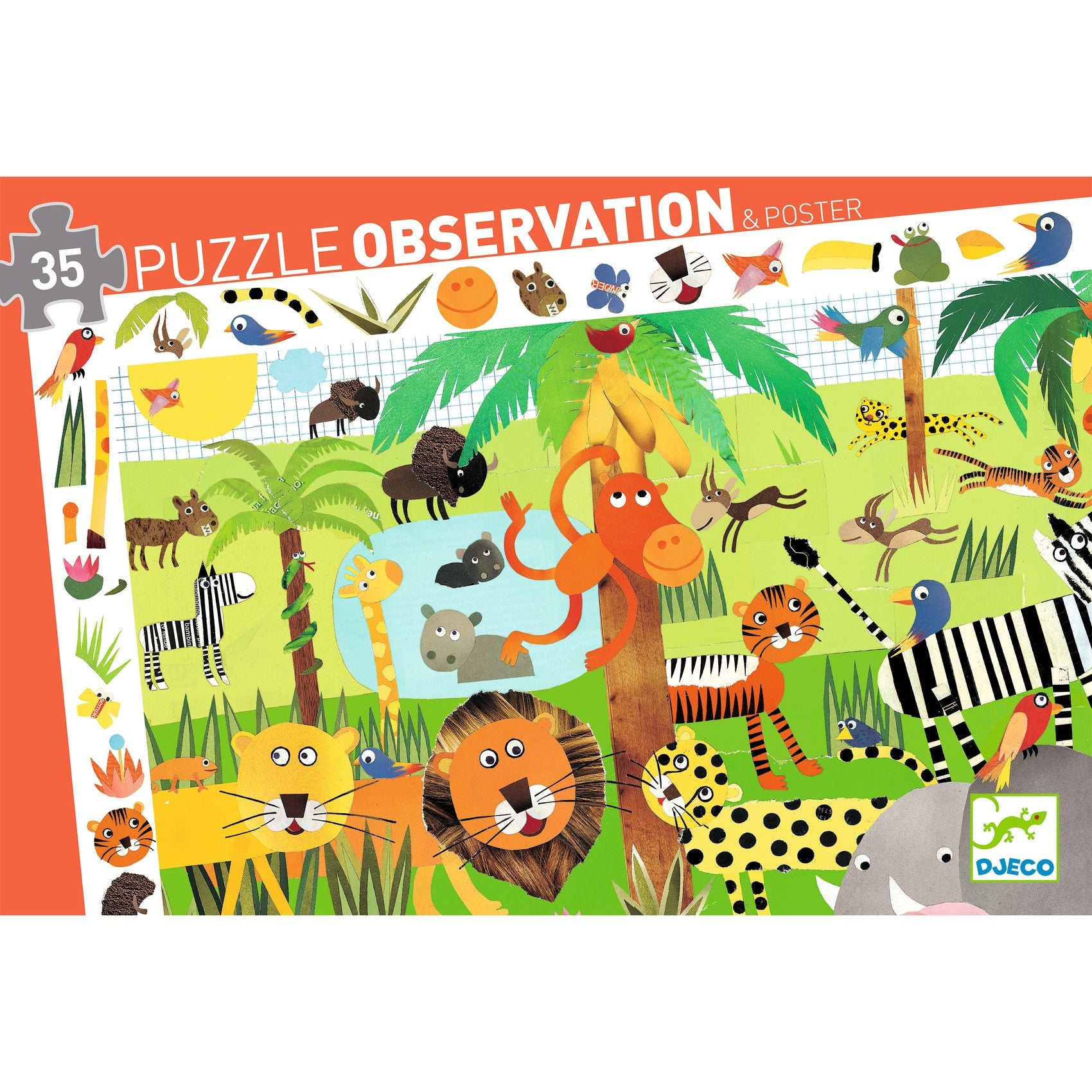 Djeco La Jungle 35 Pcs Observation Puzzle