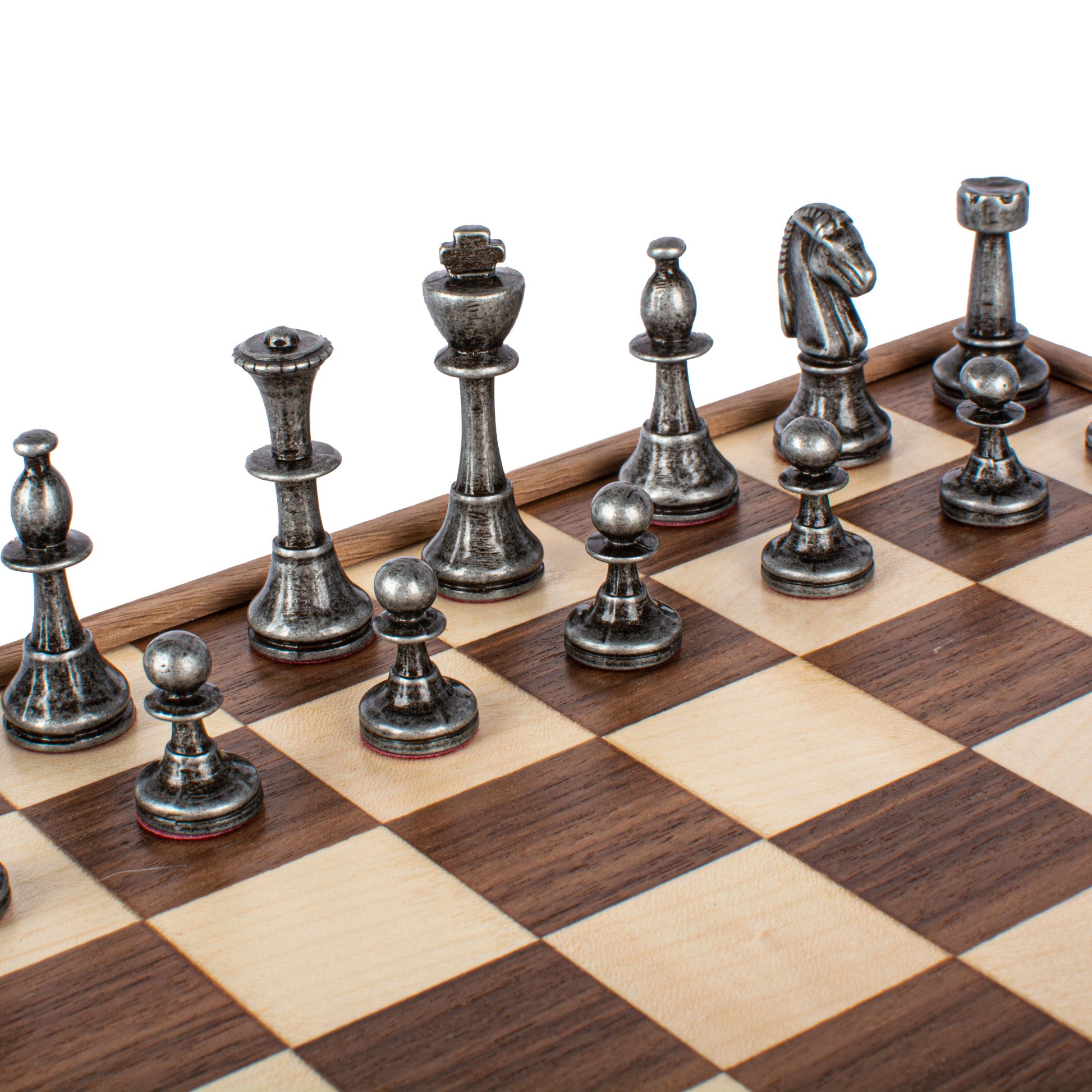 Manopoulos Wood & Metal Chess Set B