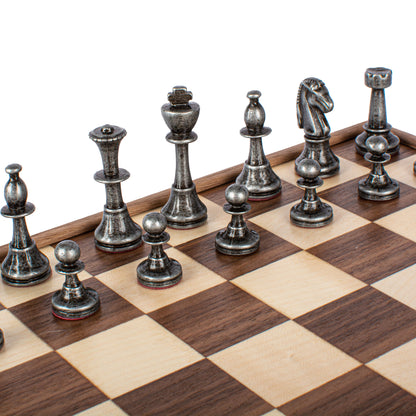 Manopoulos Wood & Metal Chess Set B