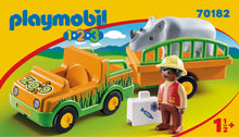 Playmobil 1.2.3 70182 Zoo Truck and Trailer with Rhinoceros