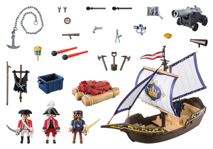 Playmobil 70412 Pirates Small Floating Pirate Ship With Raft