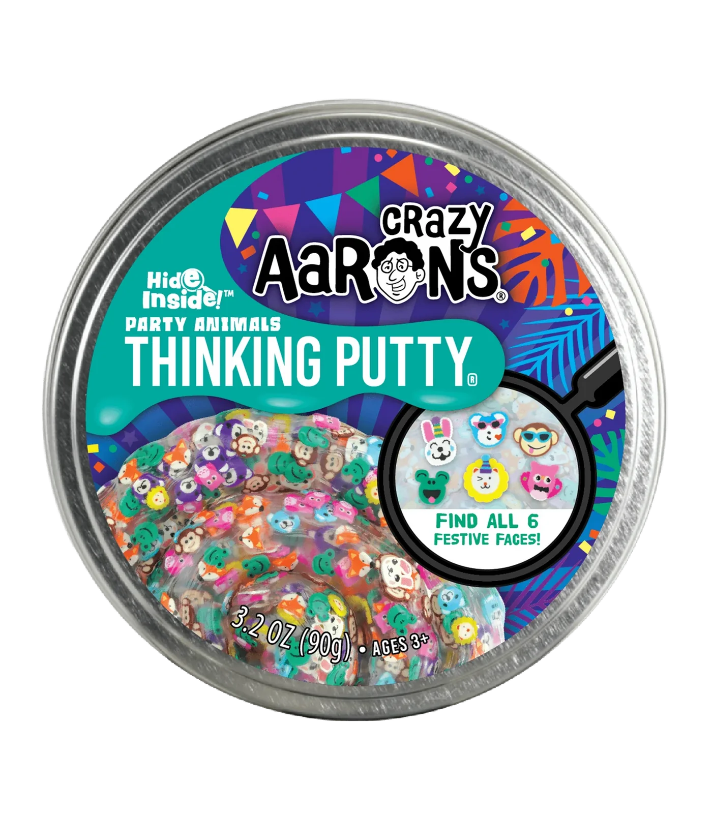 Crazy Aaron's Thinking Putty Hide Inside Party Animals