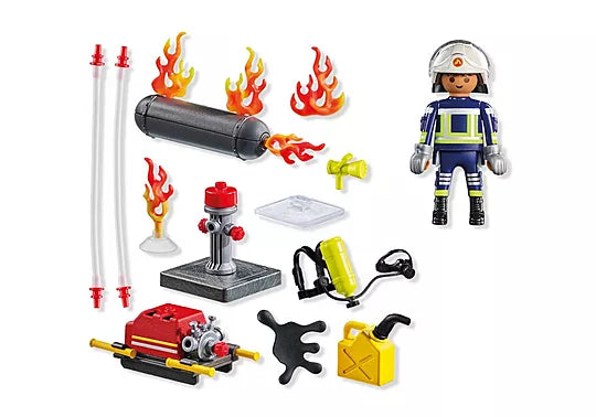 Playmobil 71826 Action Heroes Firefighter with Water Pump
