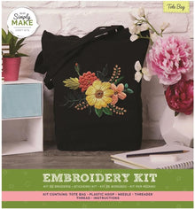 Simply Make Embroidery Tote Bag Kit-Black