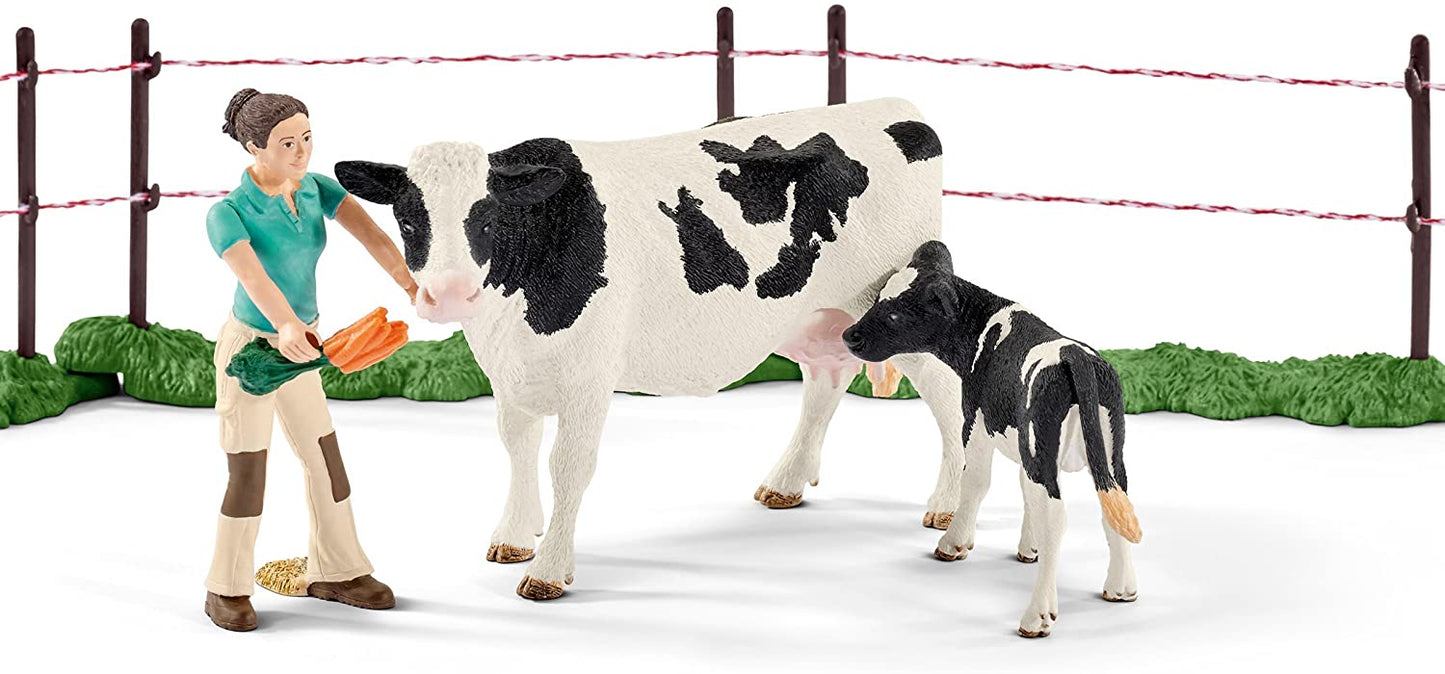 Schleich Farm World Cow Family on the Pasture