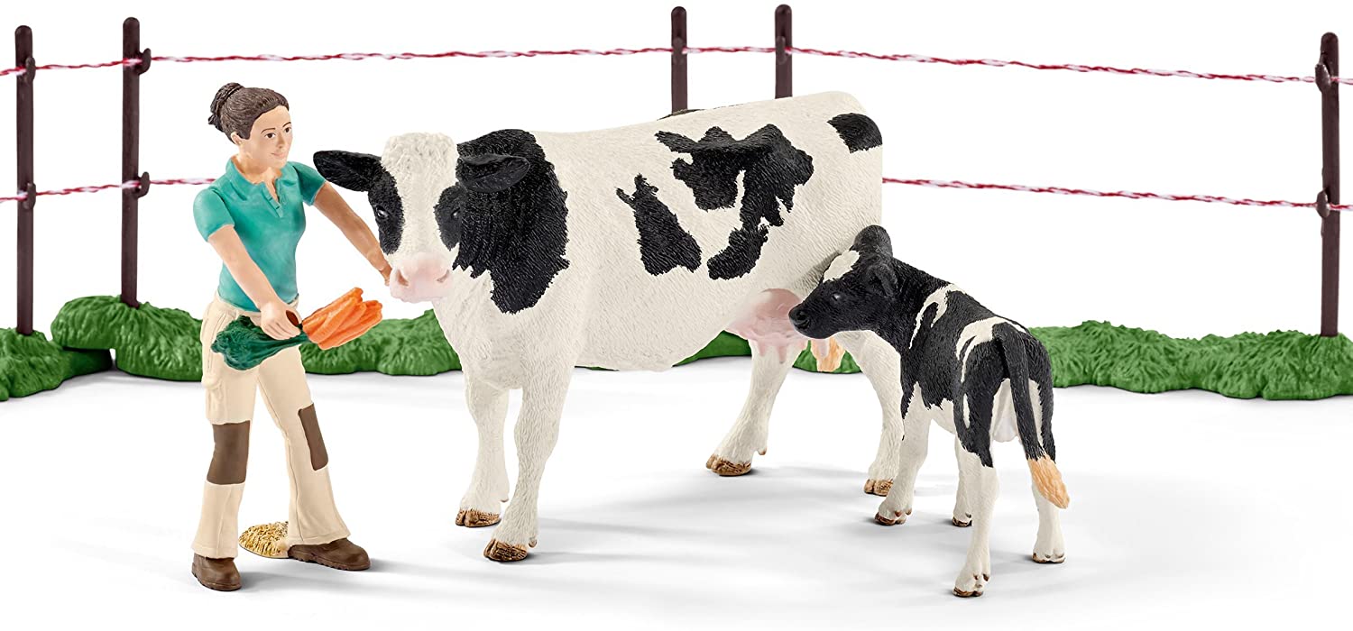 Schleich Farm World Cow Family on the Pasture
