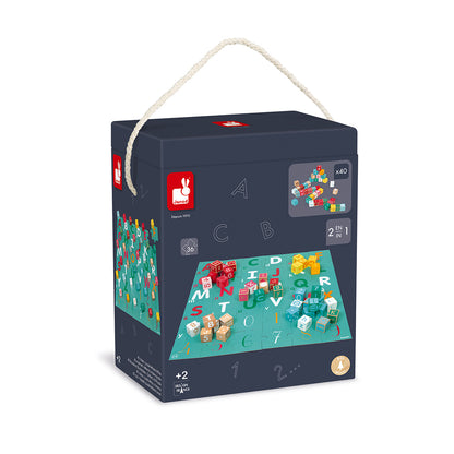 Janod KUBIX 40-Cube Set + Letters / Numbers Puzzle