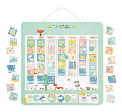 Janod My Magnetic Weekly Planner - French Version