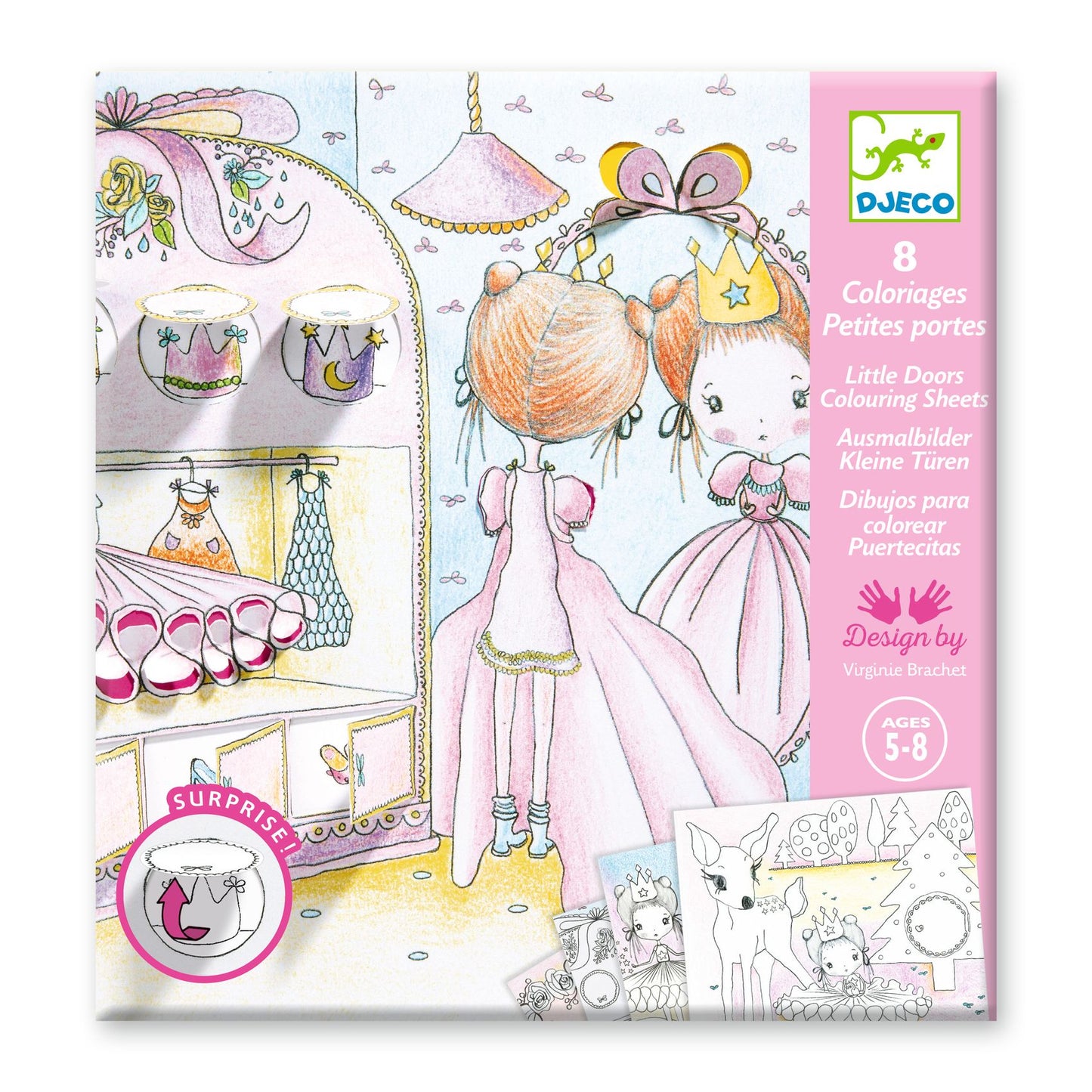 Djeco Little Doors Colouring Sheets - Pupi's Little Doors