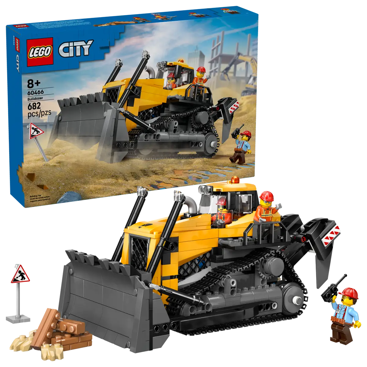 Lego City Big Vehicles 60466 Yellow Bulldozer with Front Loader
