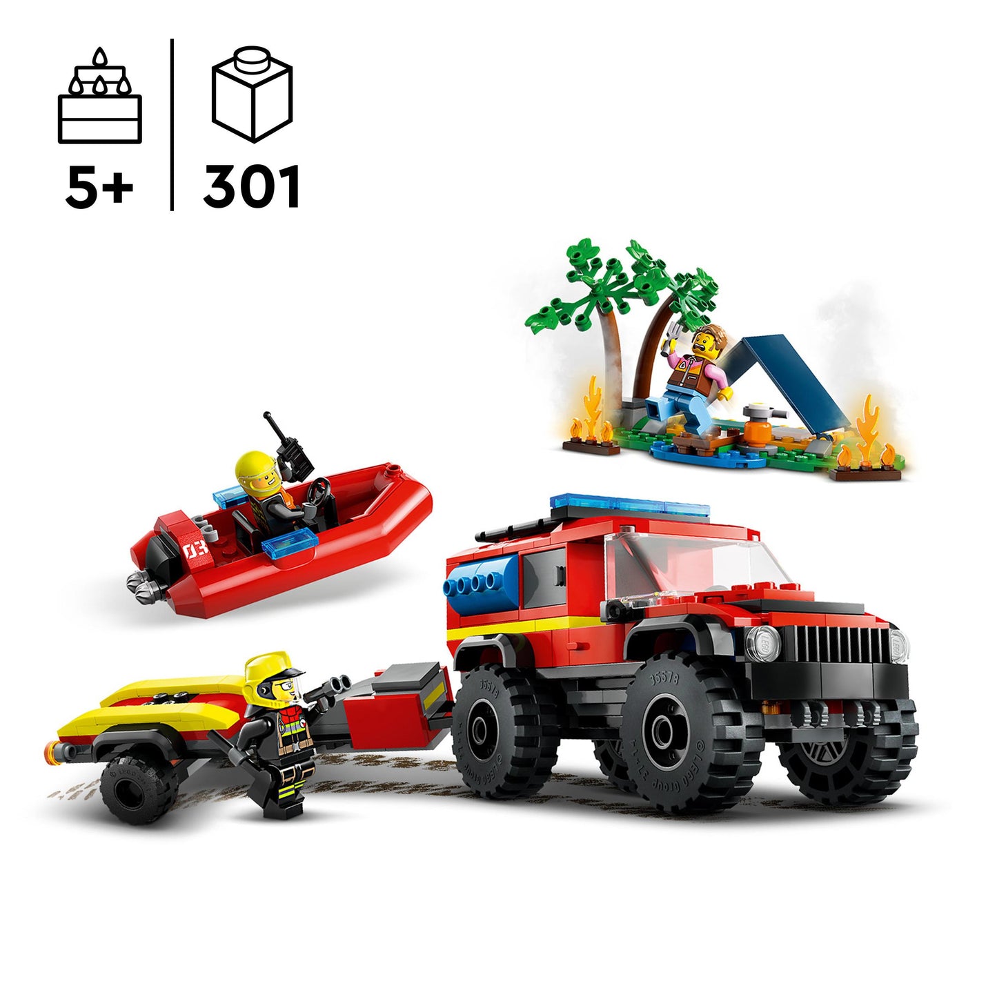 Lego City 60412 4x4 Fire Truck with Rescue Boat