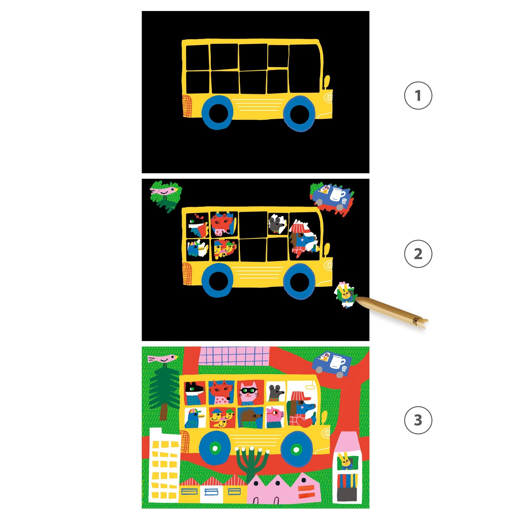 Djeco Learning About Vehicles Scratch Cards