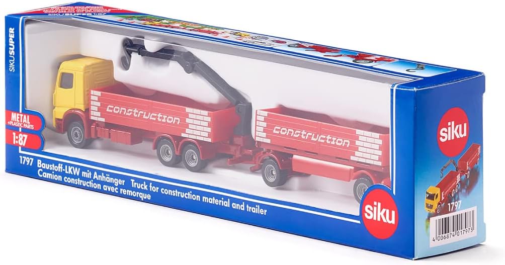 Siku 1:87 Truck For Construction Material & Trailer