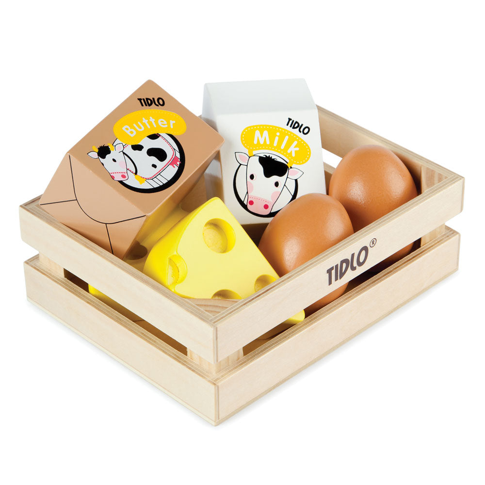 Tidlo Wooden Eggs And Dairy