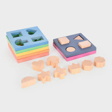 TickiT Rainbow Wooden Shape Stacker
