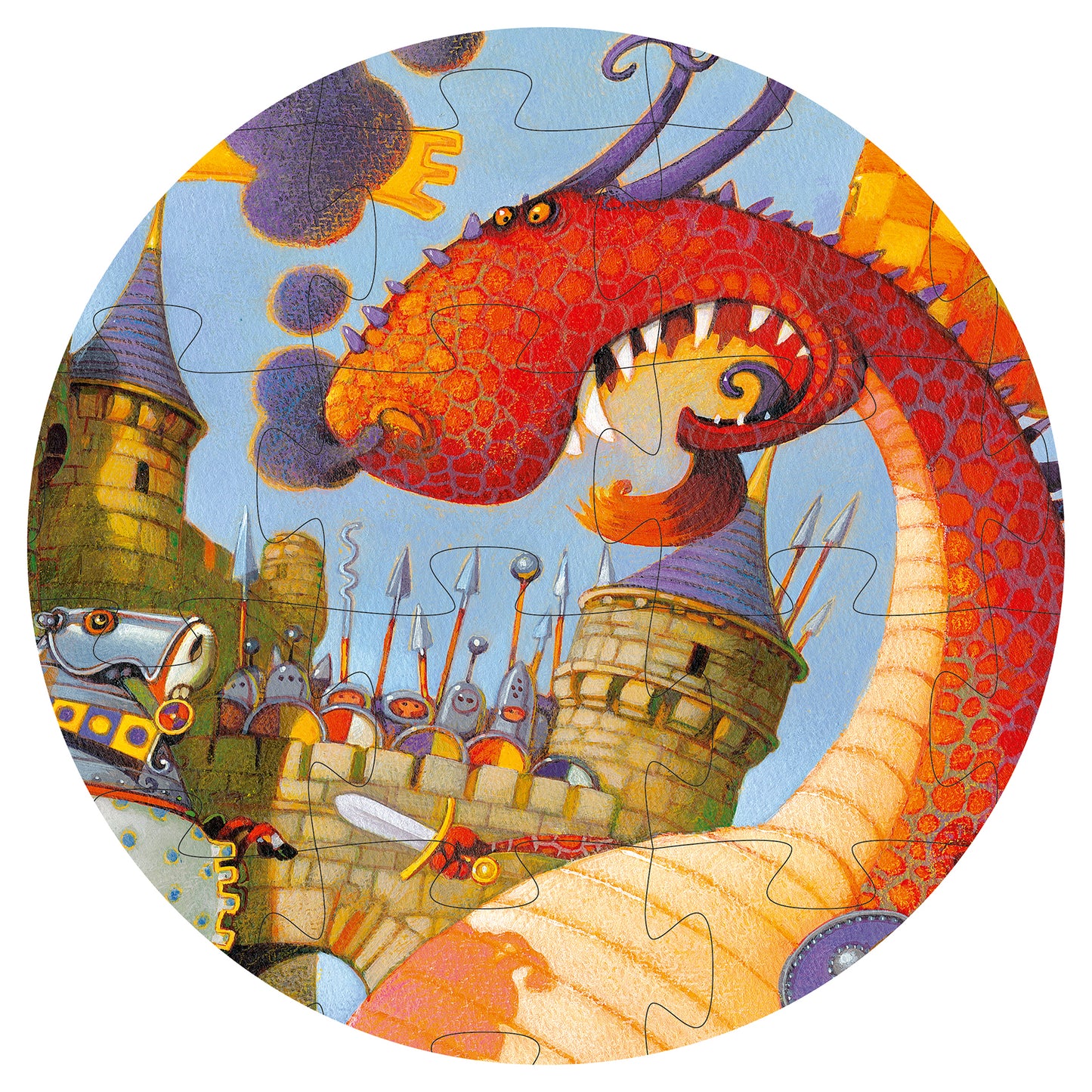 Djeco Vaillant And The Dragon - 54Pcs Silhouette Puzzle