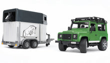Bruder Land Rover Defender W/Horse Trailer & Horse