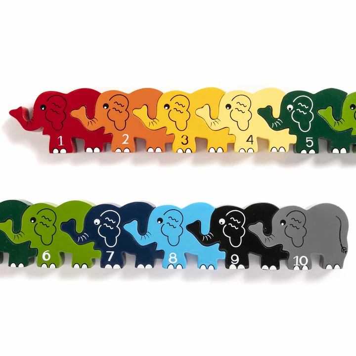 Alphabet Jigsaws Number Elephant Row (D)