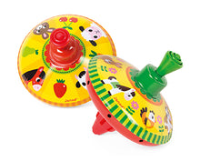 Janod Farm Metal Spinning Top (2 Assorted Models, 1 chosen at random)