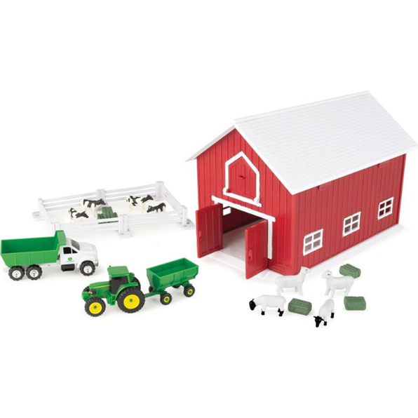 Britains John Deere 24pc Playset w/Red Barn
