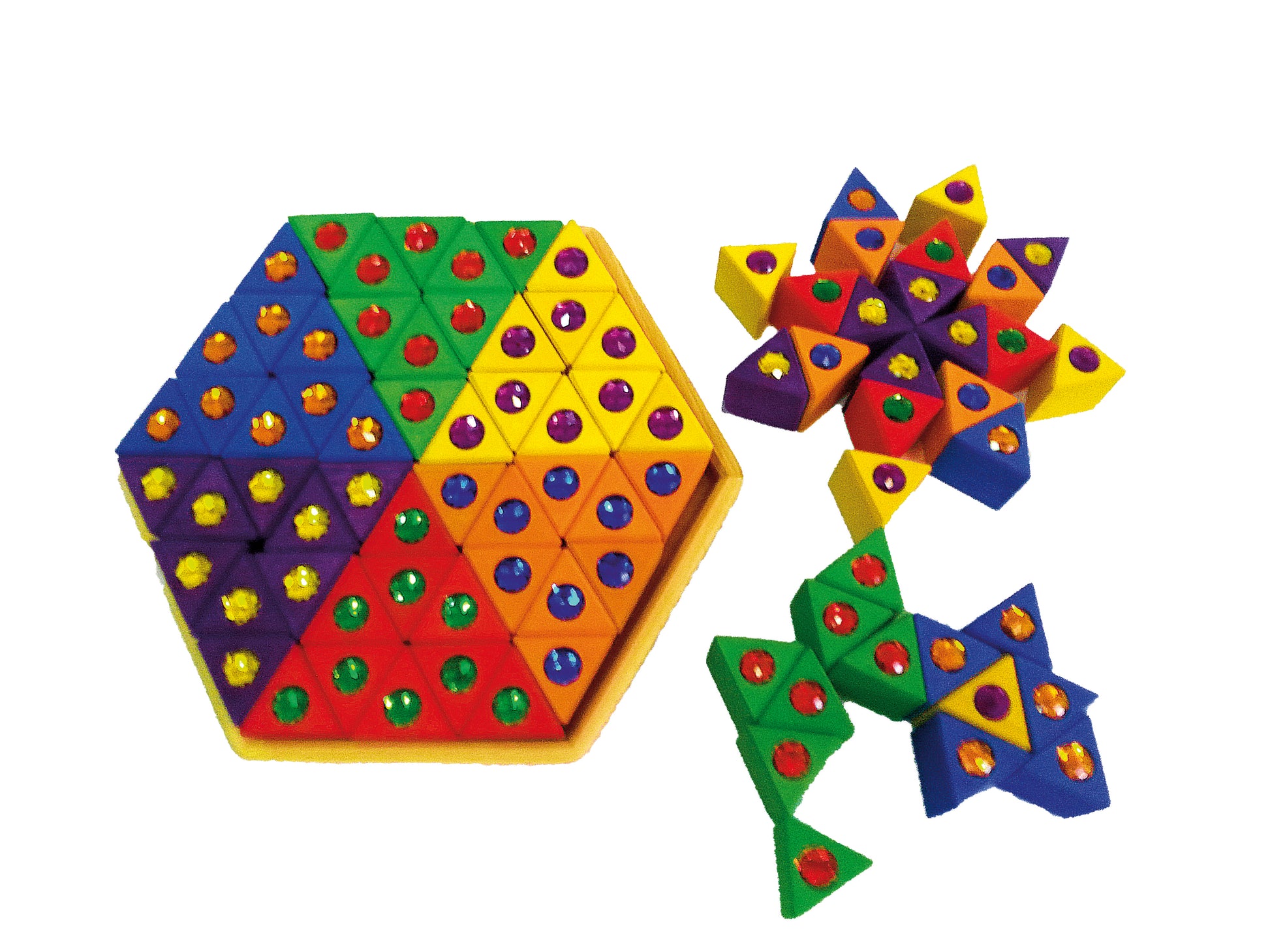 Bauspiel Coloured Triangles 54 Colourful pcs