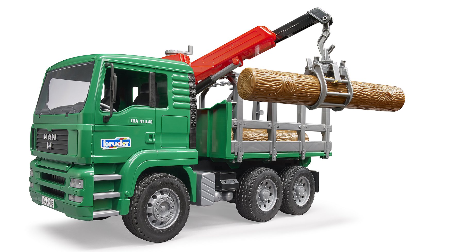 Bruder Man Truck W/Crane & Logs
