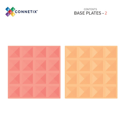 Connetix Tiles 2 Pc Base Lemon Peach