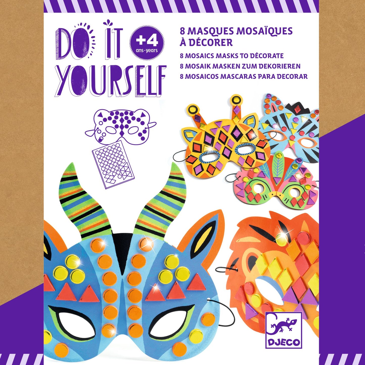 Djeco DIY Jungle Animals Mosaics & Stickers