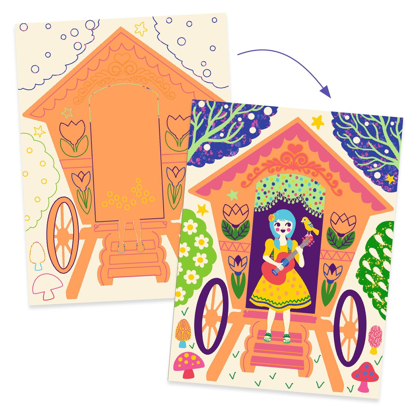 Djeco Wacky Houses Scratch Cards